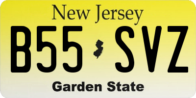 NJ license plate B55SVZ