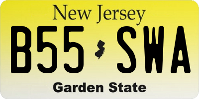 NJ license plate B55SWA