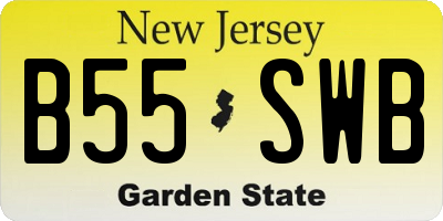 NJ license plate B55SWB