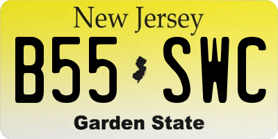 NJ license plate B55SWC