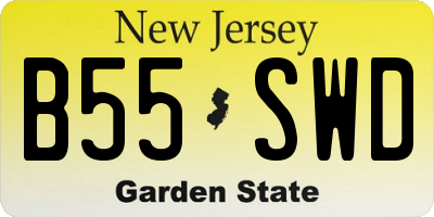 NJ license plate B55SWD