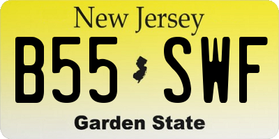 NJ license plate B55SWF