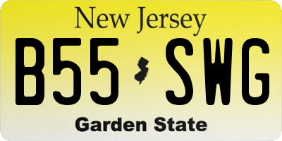 NJ license plate B55SWG