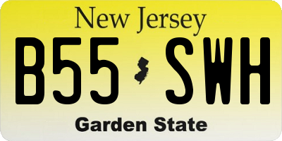 NJ license plate B55SWH