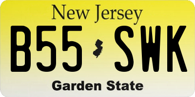 NJ license plate B55SWK