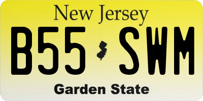 NJ license plate B55SWM