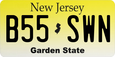 NJ license plate B55SWN