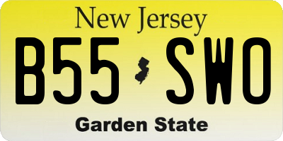 NJ license plate B55SWO
