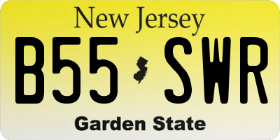 NJ license plate B55SWR