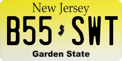 NJ license plate B55SWT