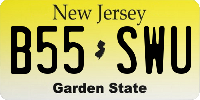 NJ license plate B55SWU