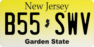 NJ license plate B55SWV
