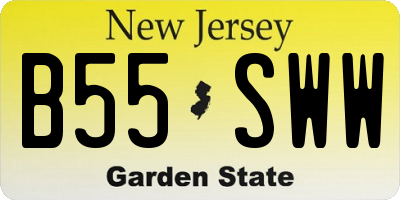 NJ license plate B55SWW