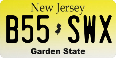 NJ license plate B55SWX