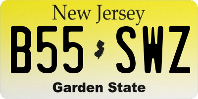 NJ license plate B55SWZ