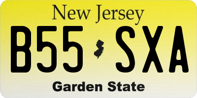NJ license plate B55SXA