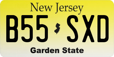 NJ license plate B55SXD