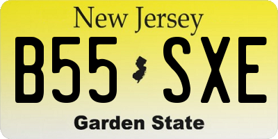 NJ license plate B55SXE