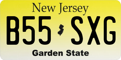 NJ license plate B55SXG
