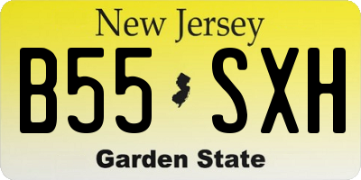 NJ license plate B55SXH