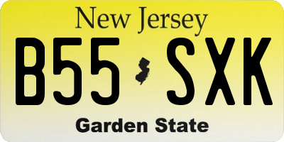 NJ license plate B55SXK