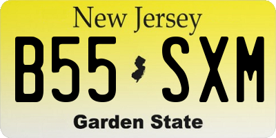 NJ license plate B55SXM