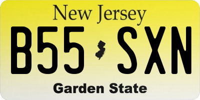 NJ license plate B55SXN