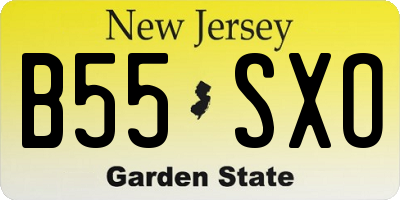 NJ license plate B55SXO