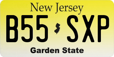 NJ license plate B55SXP