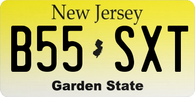 NJ license plate B55SXT