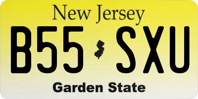 NJ license plate B55SXU