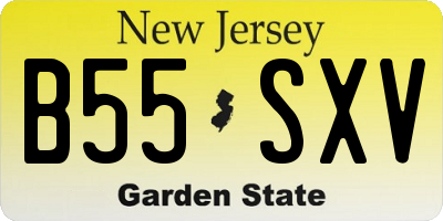 NJ license plate B55SXV