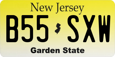 NJ license plate B55SXW