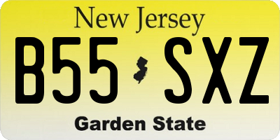 NJ license plate B55SXZ