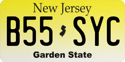 NJ license plate B55SYC