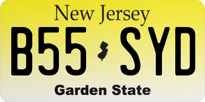 NJ license plate B55SYD