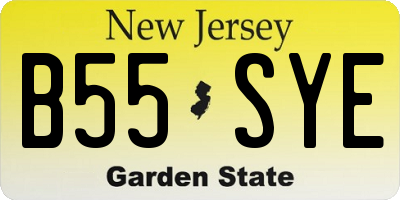 NJ license plate B55SYE