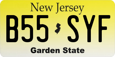 NJ license plate B55SYF