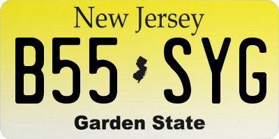 NJ license plate B55SYG