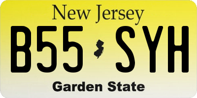 NJ license plate B55SYH