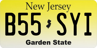 NJ license plate B55SYI