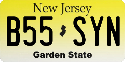 NJ license plate B55SYN