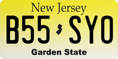 NJ license plate B55SYO