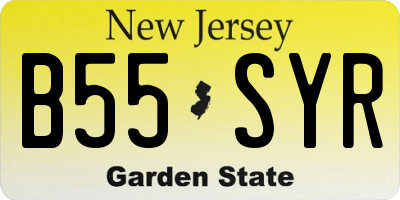 NJ license plate B55SYR