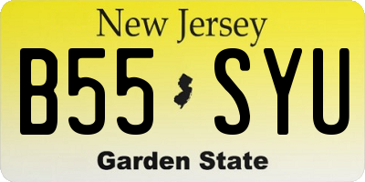 NJ license plate B55SYU