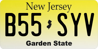 NJ license plate B55SYV