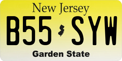 NJ license plate B55SYW