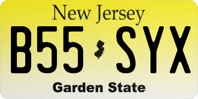 NJ license plate B55SYX
