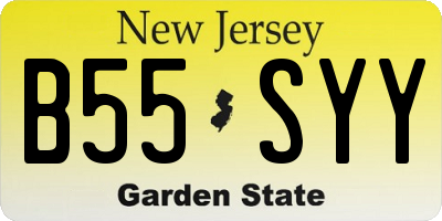 NJ license plate B55SYY
