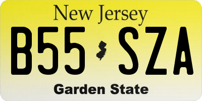 NJ license plate B55SZA